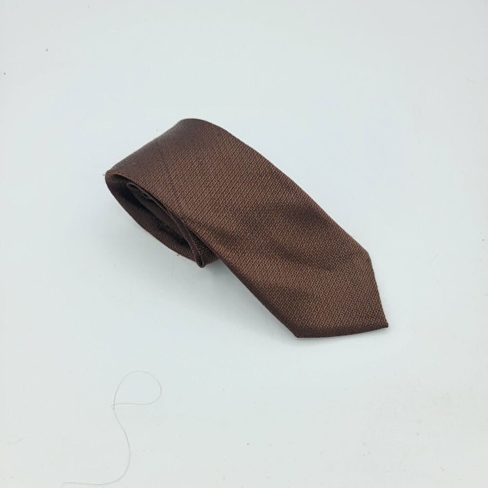 Men's silk Necktie by Konyali Vintage 90's Tie Brown Size 49 x 2.75